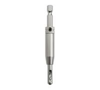 SOTECH broca de centrar Ø 2,7 mm HSS4241 acero con mango hexagonal Ayuda | para taladrar bisagras con casquillo guía con muelle para pretaladrar tornillos con un diámetro de 3,5 mm
