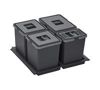SOTECH Cubo de basura Draw 15+10+10+6L Sistema de Separación de Residuos con Tapa Sistema de Residuos para Ancho 60 cm