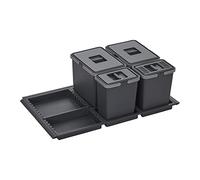 SOTECH Cubo de basura Draw 15+15+6+6L Cubo de Residuos con Tapa Sistema de Residuos para Cuerpo extraíble Ancho 90 cm