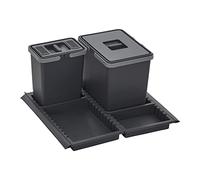 SOTECH Cubo de basura Draw 15+6L Cubo de Residuos con Tapa para Sistema de Residuos Cuerpo extraíble Ancho 60 cm