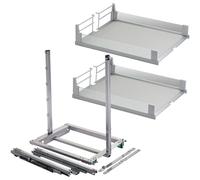 SOTECH DISPENSA Junior III cajón extraíble Farmacia Gris Plateado para Ancho de Cuerpo 400 mm con estantes con Marco de Cristal Arena