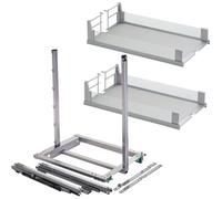 SOTECH DISPENSA Junior III, cajón extraíble para Farmacia, Gris Plateado, para Cuerpo de 300 mm de Ancho, con estantes con Marco de Cristal Arena