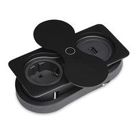 SOTECH Enchufe de Instalación Cuadrado 1 x Conexión USB / 1 x Schuko | Negro in onector con Push to open Cubierta Giratoria Elemento de para Encimeras y Escritorios