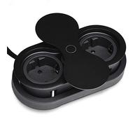 SOTECH Enchufe empotrable 2 x toma Schuko negro in lavija con tapa