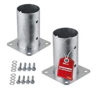 SOTECH JUEGO de 2 anclajes atornillables redondos Ø 80 mm, 152 mm de altura, acero galvanizado en caliente, soporte de poste para madera redonda - ideal para exteriores