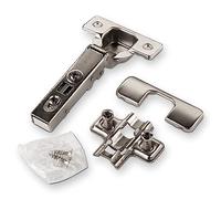 SOTECH Juego de 2 piezas Bisagra de esquina T45 110° con cierre automático y amortiguador incl. placa transversal, tornillos y tapa