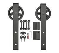 SOTECH Juego de 2 ruedas Chamber Ø 120 mm para puertas correderas de acero, color negro