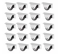 SOTECH Juego de 20 Ruedas de caja TRIER (Ø 30 mm, para montaje lateral, gris oscuro) Ruedas de transporte Ideales para cajas de cama y cajones de suelo