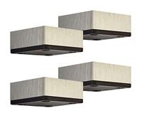 SOTECH Juego de 4 pies de mueble MOTEL 65 x 65 mm Altura 25 mm Patas de soporte de aluminio con aspecto de acero inoxidable