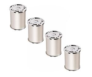 SOTECH Juego de 4 pies de Mueble RADO (Altura 70 mm, Ø 50 mm, Aluminio/Cromo Pulido) pies de Vitrina Regulables en Altura