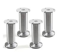 SOTECH Juego de 4 x Patas de Mueble Alpha Alto Ajustable Aluminio Cepillado Capacidad de Carga hasta 250 kg Alto: 120