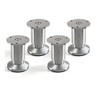 SOTECH Juego de 4 x Patas de Mueble Alpha Alto Ajustable Aluminio Cepillado Capacidad de Carga hasta 250 kg Alto: 80