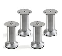 SOTECH Juego de 4 x Patas de Mueble Alpha Alto Ajustable Aluminio Cepillado Capacidad de Carga hasta 250 kg Alto: 100