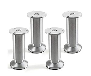 SOTECH Juego de 4 x Patas de Mueble Alpha Alto Ajustable Aluminio Cepillado Capacidad de Carga hasta 250 kg Alto: 120