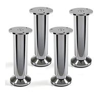 SOTECH Juego de 4 x Patas de Mueble Alpha Alto Ajustable Cromo abrillantado Capacidad de Carga hasta 250 kg Alto: 150