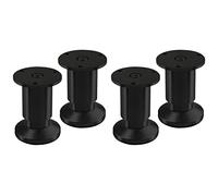SOTECH Juego de 4 x Patas para Muebles Alpha Patas de sofá Ajustables anodizadas en Negro, cargables hasta 250 kg Altura: 80 mm