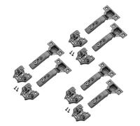 SOTECH Juego de 6 bisagras para ollas T45, tope de esquina, atornillado con tornillos para madera, color negro, amortiguado 105°, bisagra para armario, incluye placa de montaje en cruz para puertas