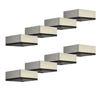 SOTECH Juego de 8 patas de mueble MOTEL 25 mm 65 x 65 mm aspecto acero inoxidable patas correderas de aluminio