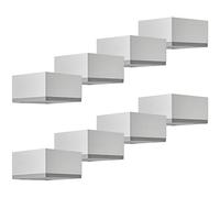 SOTECH Juego de 8 patas de mueble MOTEL 35 mm 65 x 65 mm patas de mueble de aluminio anodizado plata