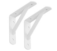 SOTECH Juego de 8 Soportes de estantería (150 x 125 x 30 mm, blanco, con recubrimiento de polvo), Soportes de armario con travesaño para estabilización