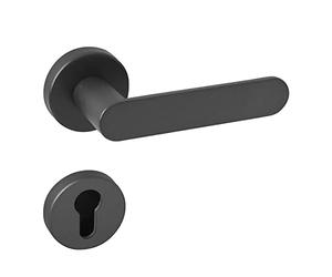 SOTECH Juego de manillas SAM antracita para puertas Pomo de la habitación Juego de roseta PZ - cilindro de perfil Manilla de aluminio Juego de manillas de diseño con tornillos