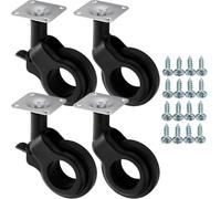 SOTECH juego de ruedas para muebles BONN Ø 60 mm negro 2 x con y 2 x sin freno (frenos) incl. juego de tornillos Capacidad de carga hasta 120 kg (30 kg por rueda)