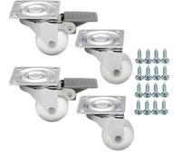 SOTECH juego de ruedas para muebles KIEL Ø 35 mm transparente 2 x con y 2 x sin freno (frenos) incl. juego de tornillos Capacidad de carga hasta 100 kg (25 kg por rueda)