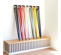 SOTECH lot de 4 pieds de table en forme de F hauteur 745 mm réglable rose conique de 70 à 40 mm avec vis de serrage (sans perçage) pour table de cuisine, table à manger, table de bureau