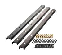 SOTECH Molduras de cumbrera 3 piezas Acero en forma de U en aspecto industrial 60 x 4 x 2 cm para tableros de mesa/incl. tornillos de fijación y casquillos para atornillar Perfil de refuerzo