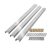 SOTECH Molduras de cumbrera 3 piezas en forma de U de acero inoxidable auténtico 90 x 4 x 2 cm para tableros de mesa/incl. tornillos de fijación y casquillos para atornillar