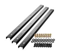 SOTECH Molduras de cumbrera 3 piezas en forma de U de acero negro 60 x 4 x 2 cm para tableros de mesa/incl. tornillos de fijación y casquillos para atornillar Perfil de refuerzo