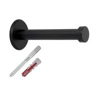 SOTECH Perchero de pared TALEA de acero inoxidable macizo negro mate (Ø 10/15 mm longitud 70 mm) con placa de montaje en pared Perchero con material de fijación
