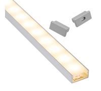 SOTECH Perfil de aluminio LED-PH1 (2000 x 18 x 8,5 mm) para tiras LED anchas de hasta 16 mm (p. ej. para Philips Hue LightStrip) perfil de superficie