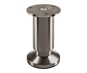 SOTECH Pie de Mueble Terra 100 mm Aspecto Acero Inoxidable Cepillado | regulable en altura hasta máx. 15 mm, carga máx. 250 kg