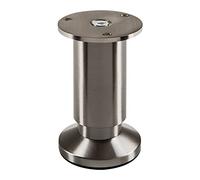 SOTECH Pie de Mueble Terra Altura 100 mm Aspecto Acero Inoxidable Cepillado Regulable en Altura hasta máx. 15 mm, Carga máx. 250 kg