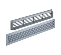 SOTECH Rejilla de ventilación BRISE 457 x 92 x 17 mm gris claro doble cara perforación ranurada puerta rejilla de ventilación