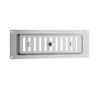 SOTECH Rejilla de ventilación de acero inoxidable SS304 de 260 x 90 mm con guía larga de Ø 12 x 24 mm; rejilla de extracción con orificios ovalados para montaje con cierre deslizante