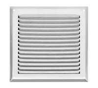 SOTECH rejilla de ventilación de aluminio 190 x 190 mm aspecto acero inoxidable con mosquitera Rejilla de extracción de aire atornillable