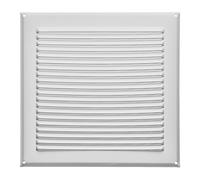 SOTECH rejilla de ventilación de aluminio 250 x 250 mm blanca con mosquitera Rejilla de ventilación para instalación atornillada