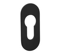 SOTECH Rosetas adhesivas ovaladas, 65 x 28 x 2 mm, acero inoxidable negro, con almohadilla adhesiva 3M VHB, sin taladros, para cerraduras con cilindros de perfil en muebles y puertas