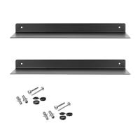 SOTECH Set de 2 Estante de Pared de diseño Hover-III 350 x 130 x 30 mm | negro, montaje en de incl. juego de fijación, moderno