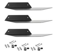 SOTECH Set de 3 estanterías flotantes de diseño Hover-II 350 x 130 x 40 mm Negro, de Pared, estantería Colgante Incl. Juego de fijación, estantería Moderna para baño, Cocina o salón