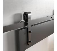 SOTECH Sistema de puerta corredera Arrow 2 m de ruedas de 70 mm de diámetro | Montaje de puerta lateral herrajes para puerta corredera incluye guía de suelo para puertas con ranura