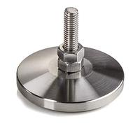 SOTECH Tornillo de Ajuste M8 x 30 mm Ø 30 mm Acero Inoxidable (SS201) Real Regulable en Altura con pie de Goma Pie de Mueble Pie de Ajuste