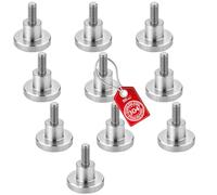SOTECH Tornillos moleteados M10, longitud 20 mm, acero inoxidable V2A (SS304), forma alta (con vástago 20 x 15,6 mm), DIN 464, tornillo de agarre métrico con superficies laterales moleteadas, 10