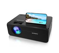 SOTEFE Proyector Bluetooth+WiFi Portátil- Mini proyector de vídeo Android 1080P Full HD Proyector Soporte 4K Descarga APP Película Online Home Proyector Teatro (Incluye pantalla de proyector+bolsa)