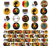 Sotiff 200 piezas de botones Juneteenth a granel, recuerdos de fiesta del día de la libertad, insignias redondas de metal de 1 pulgada para el Día de la Independencia, para afroamericanos, about 1