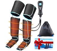 Sotion Masajeador de piernas con calor para circulación de compresión de pantorrilla, muslo, masaje de pies, alivio del dolor muscular, botas secuenciales dispositivo con controlador de mano con 4