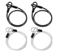sotode 4 cables de acero con ojales, cable de seguridad de acero inoxidable, 1 m, para bicicletas, motocicletas, puertas de cristal y varios dispositivos grandes, color negro y plateado