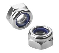 SOTOOLS Tuercas hexagonales autobloqueantes de acero inoxidable SS304 con rosca métrica M4, 50 unidades
